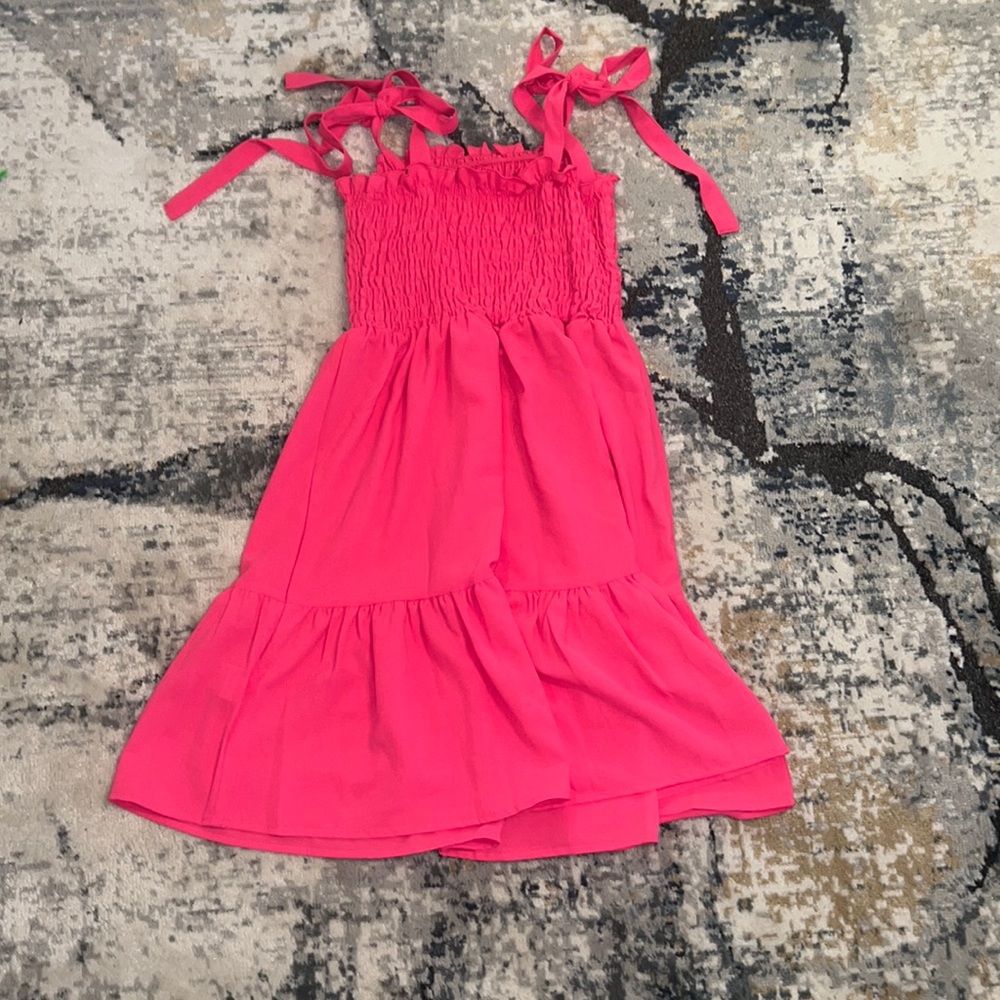 hot pink tie dress